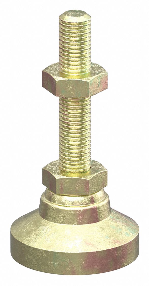 Leveling Feet: 10 Series/15 Series, Steel, 1 in x 1 in x 1 15/16 in, Drop-In, Single, Adj