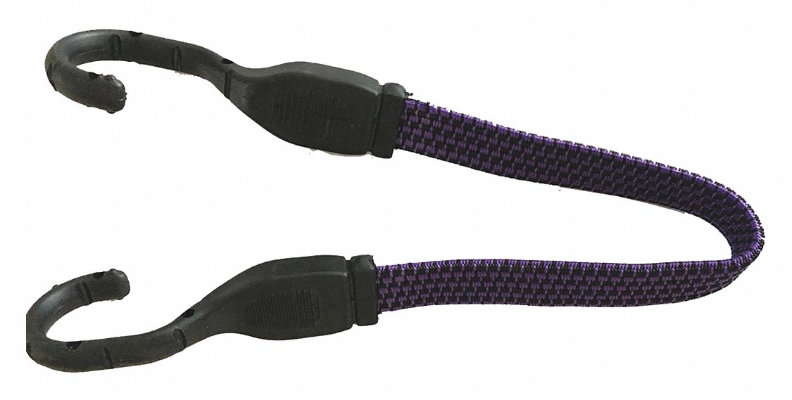 Purple/Black Rubber Bungee Cord 