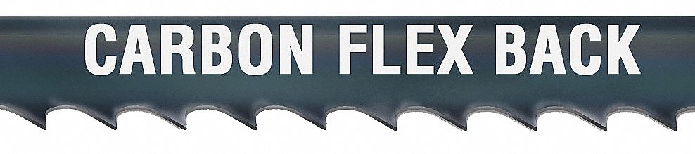Band Saw Blade: Carbon Steel, 13 ft 7 in, Flex Back, Aluminum/Plastic/Plywood/Soft Metal/Wood