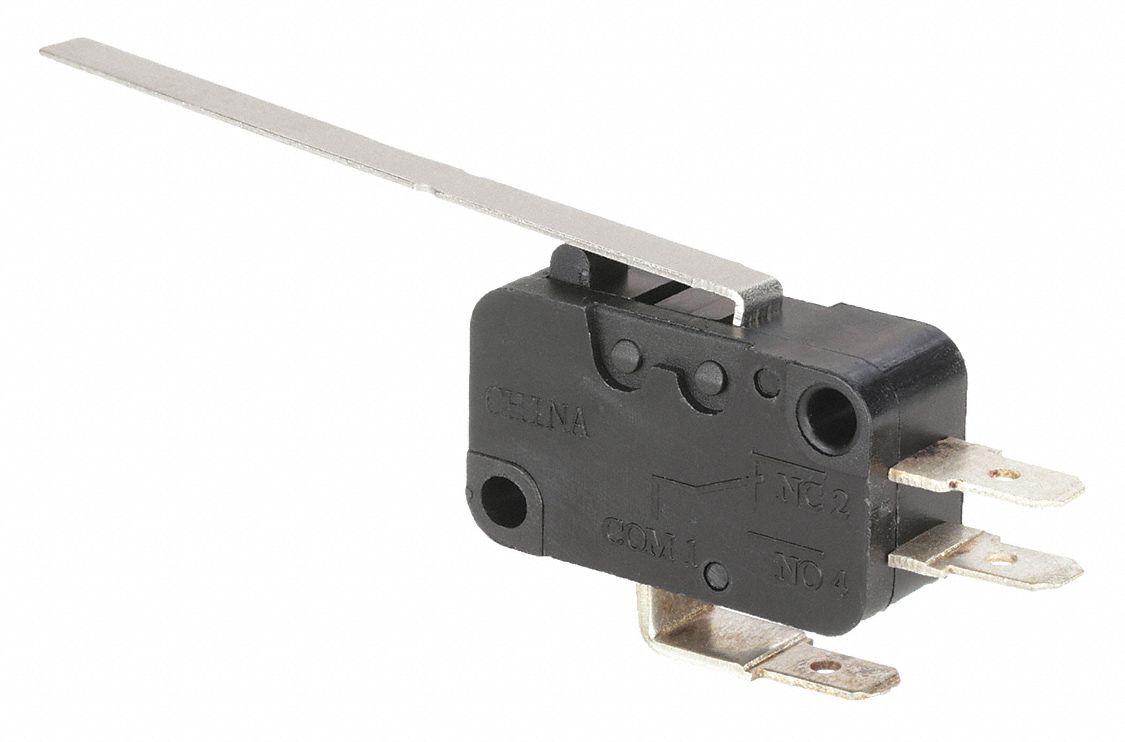 MINIATURE SNAP ACTION SWITCH, HINGE LEVER ACTUATOR, SPDT, QUICK CONNECT