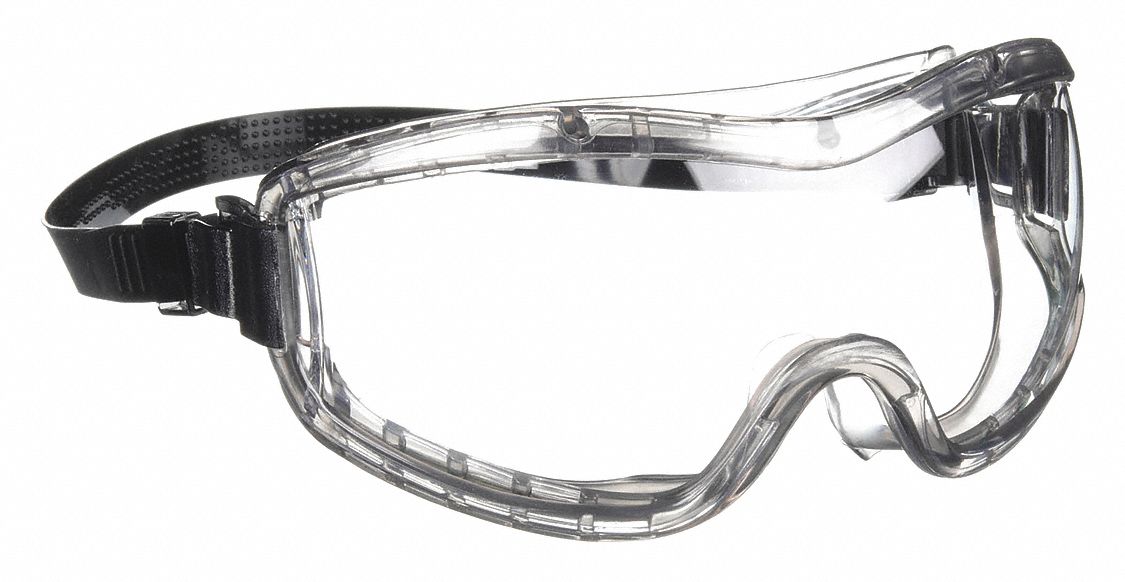 SAFETY GOGGLES, WRAPAROUND, PVC/PC, ANTI-FOG, CLEAR, UV, UNIVERSAL, UNISEX