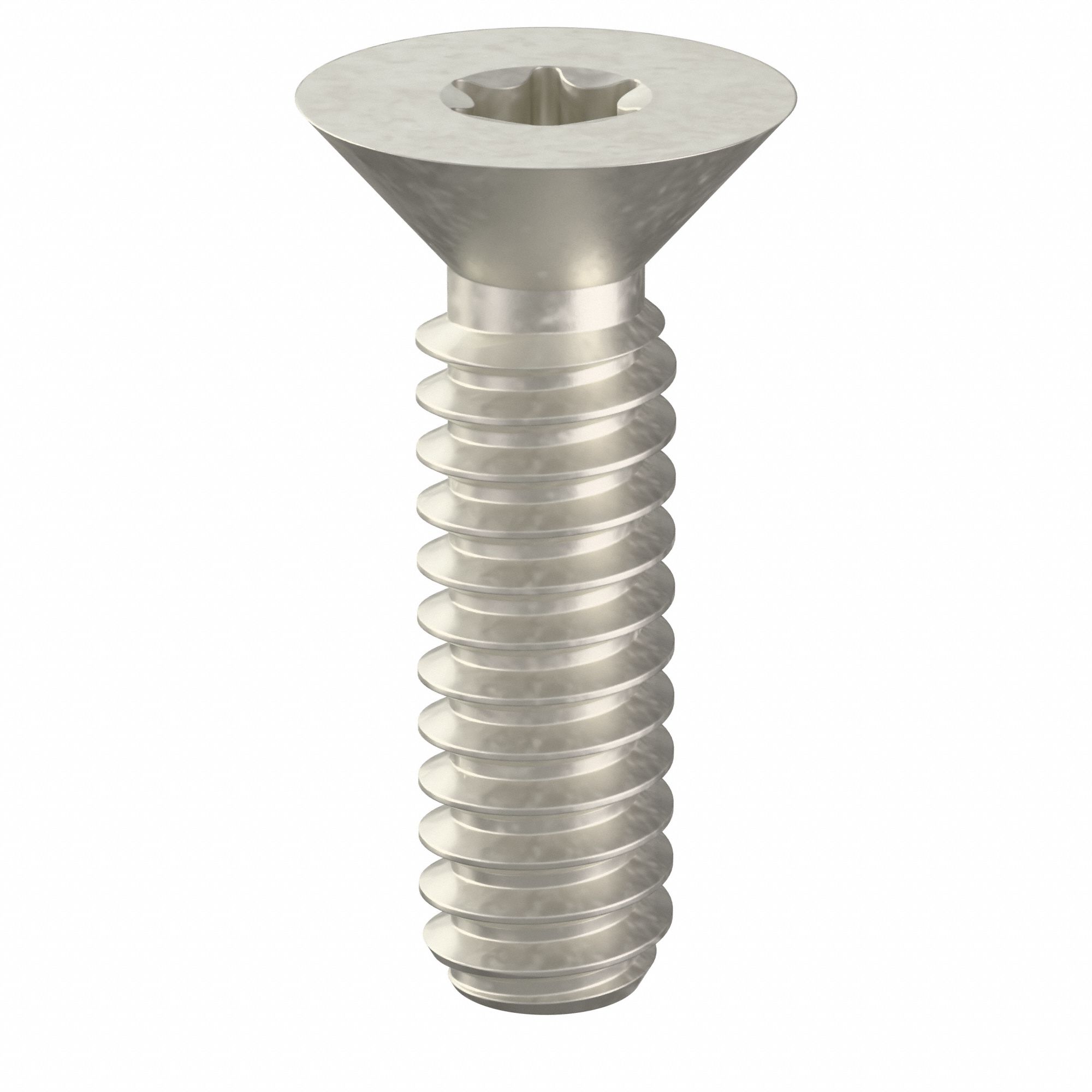 Tamper Resistant Screw: #6-32 Thread Size, 1/2 in Lg, Stainless Steel, Plain, Flat, 25 PK