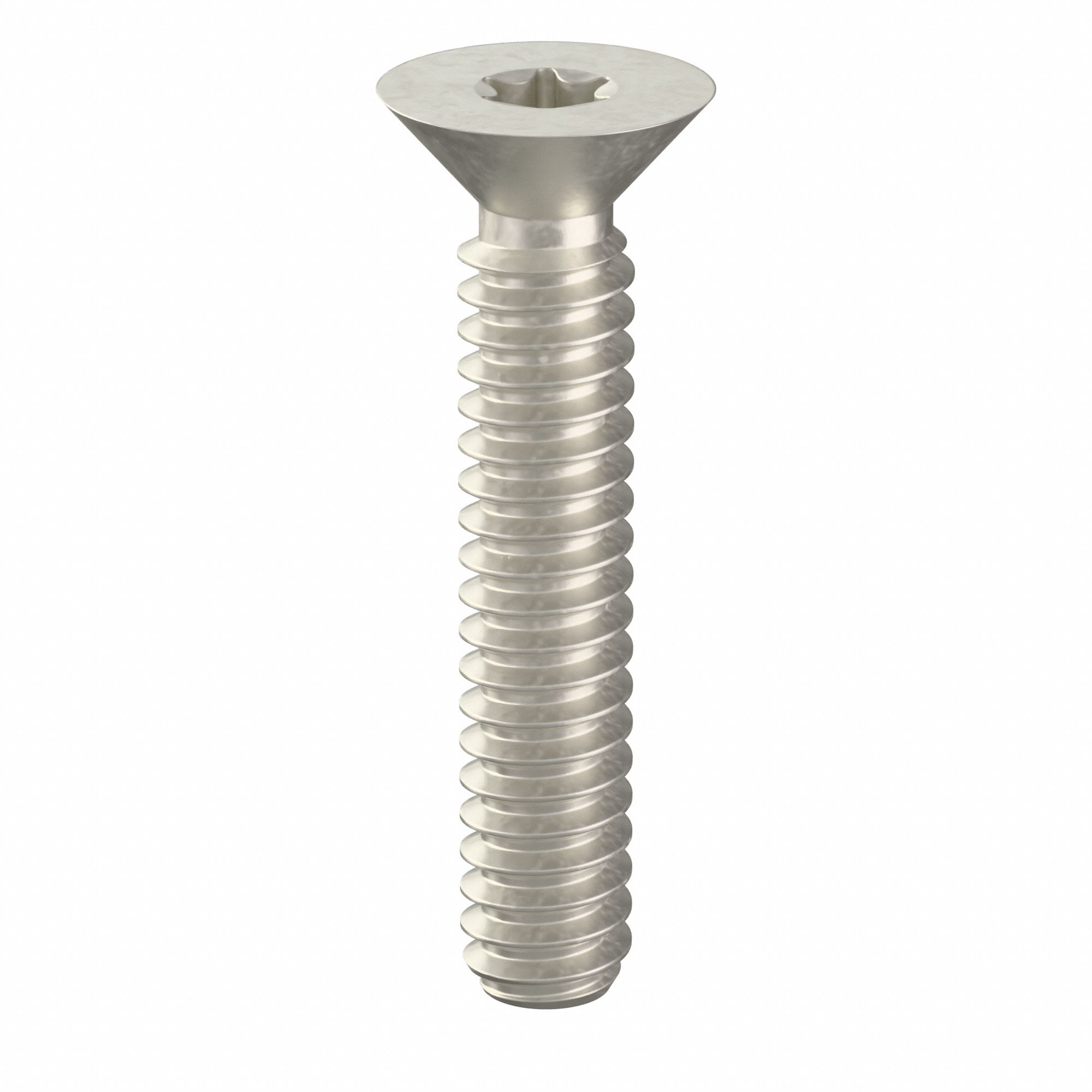 Tamper Resistant Screw: #6-32 Thread Size, 3/4 in Lg, Stainless Steel, Plain, Flat, 25 PK