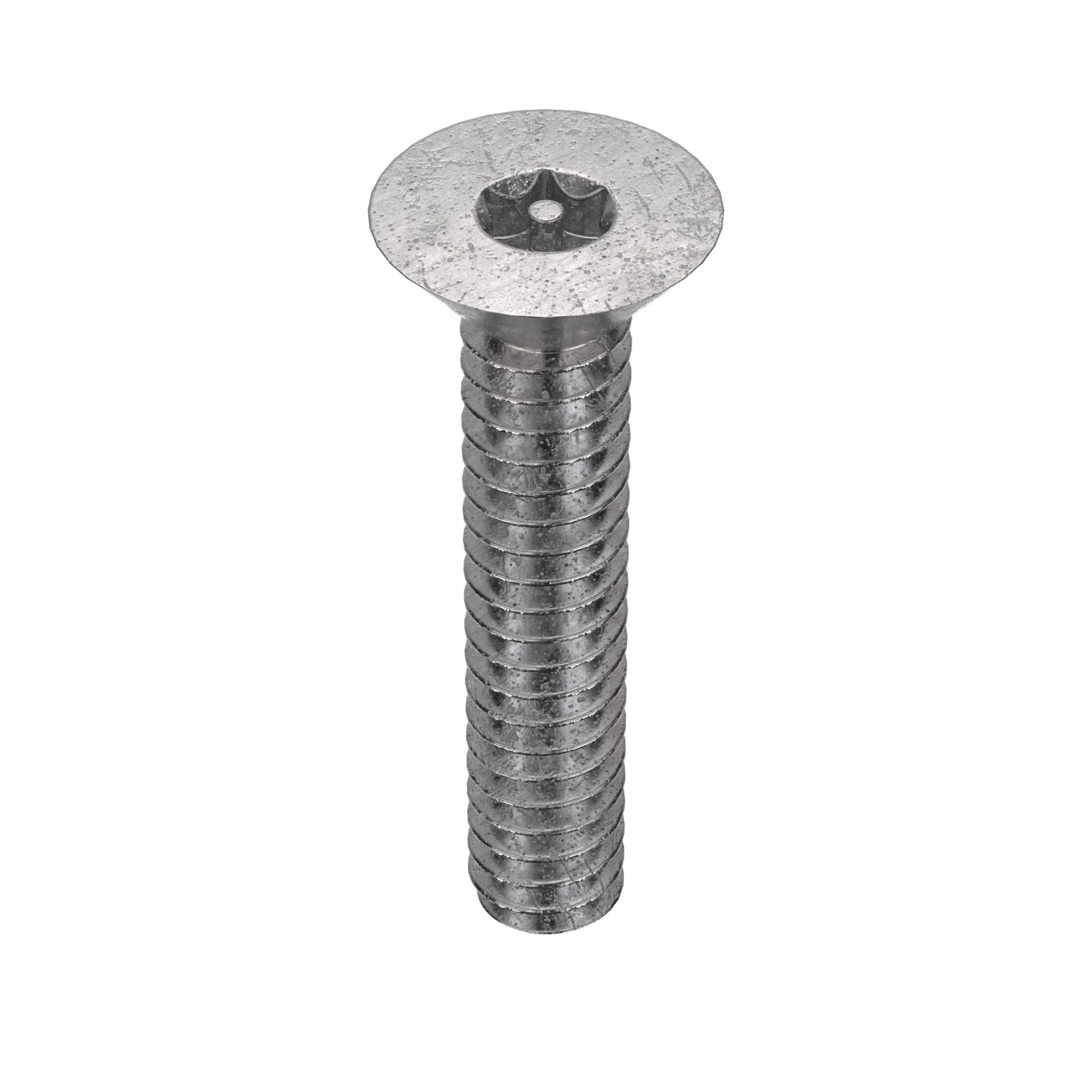 TAMPER RESISTANT SCREW, #6-32 THREAD, ¾ IN L, 18-8 SS, PLAIN FINISH, FLAT, TORX, 25 PK