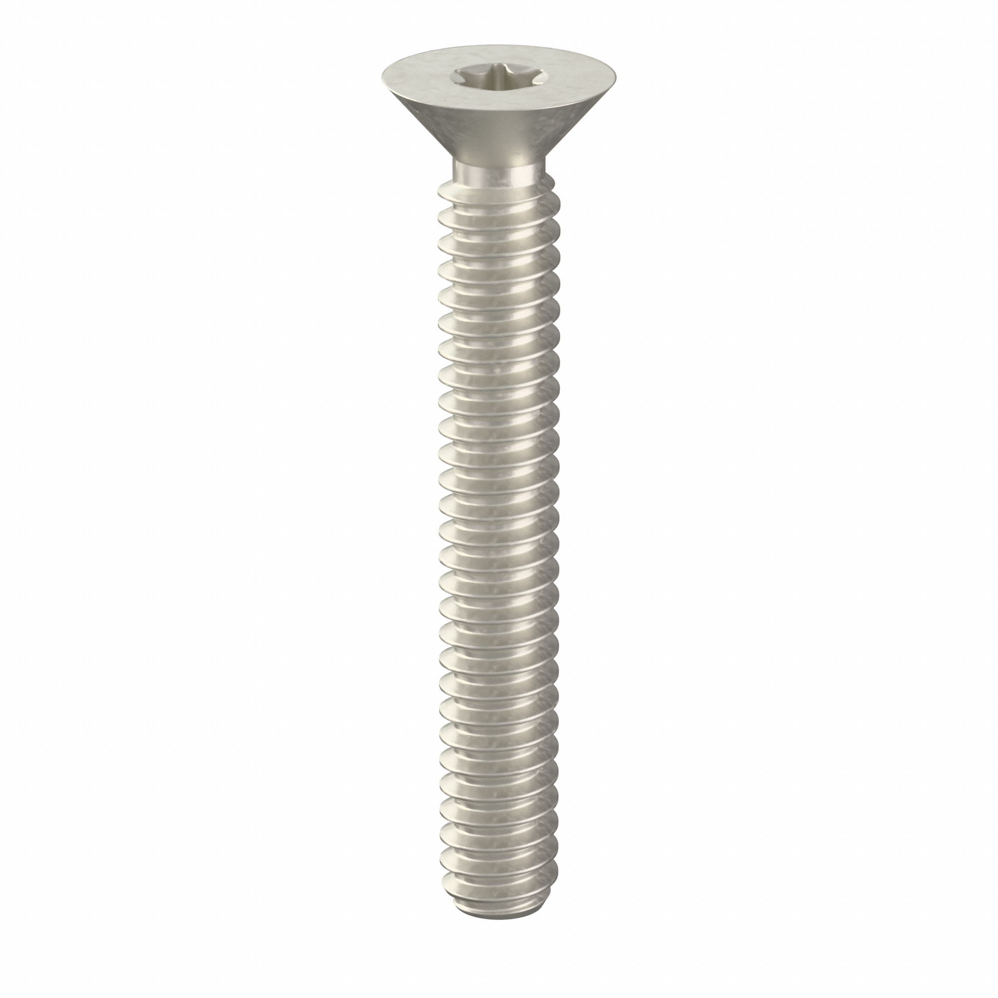 Tamper Resistant Screw: #6-32 Thread Size, 1 in Lg, Stainless Steel, Plain, Flat, 25 PK