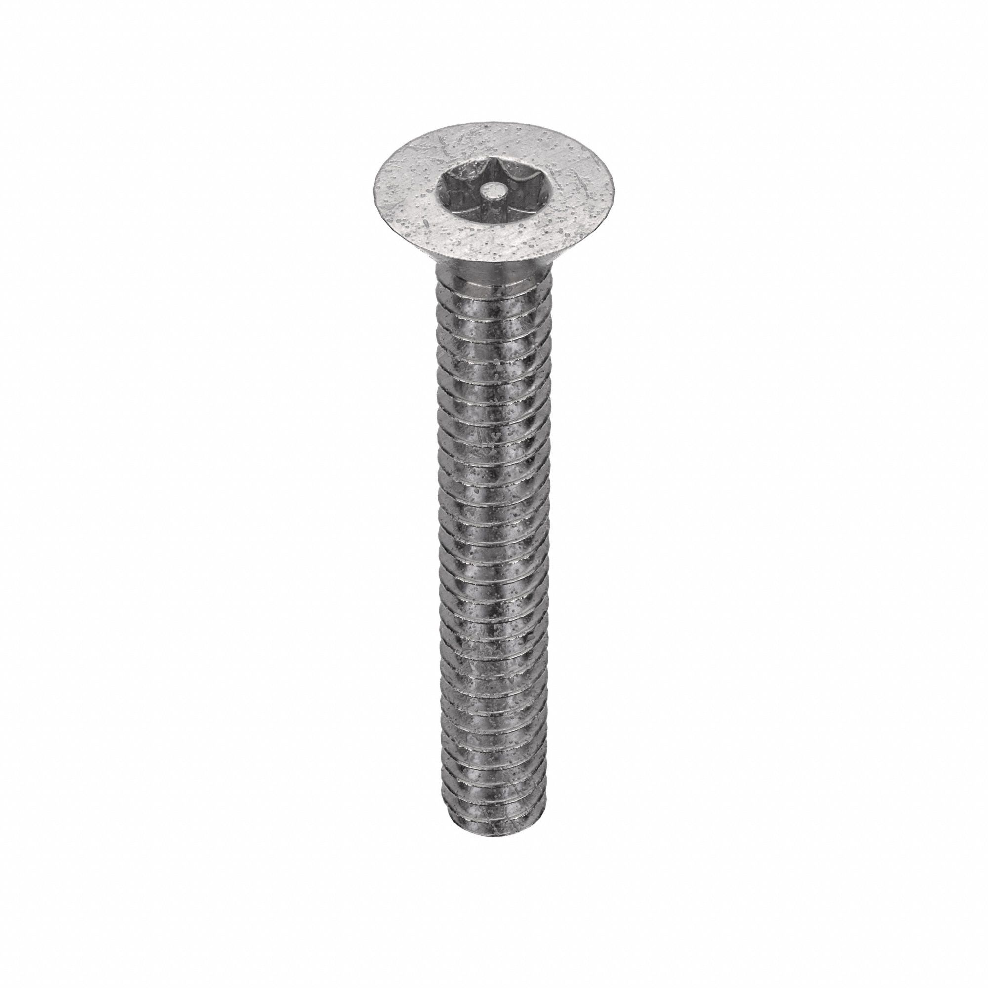 TAMPER RESISTANT SCREW, #6-32 THREAD, 1 IN L, 18-8 SS, PLAIN FINISH, FLAT, TORX, 25 PK