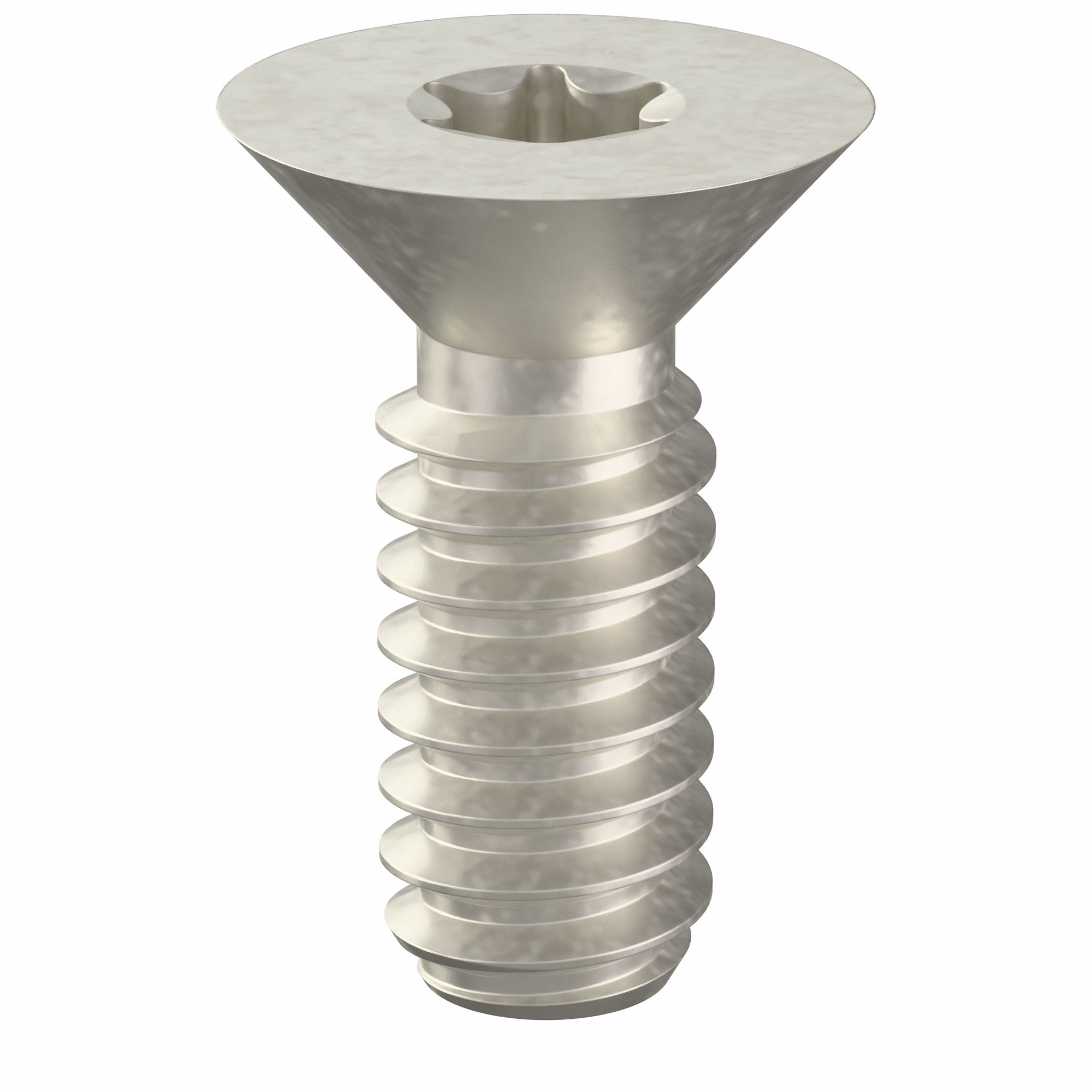 Tamper Resistant Screw: #6-32 Thread Size, 3/8 in Lg, Stainless Steel, Plain, Flat, 25 PK