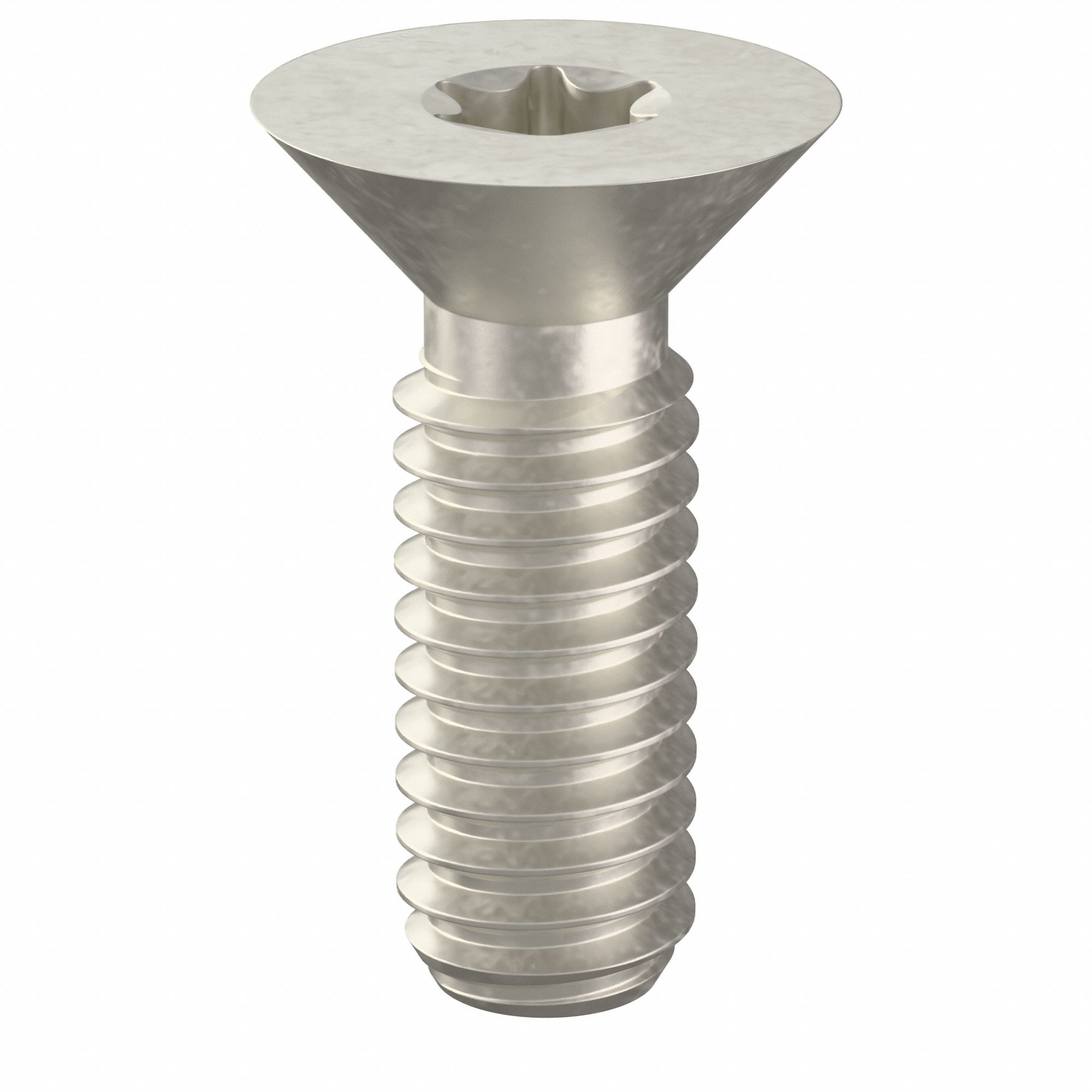 Tamper Resistant Screw: #8-32 Thread Size, 1/2 in Lg, Stainless Steel, Plain, Flat, 25 PK