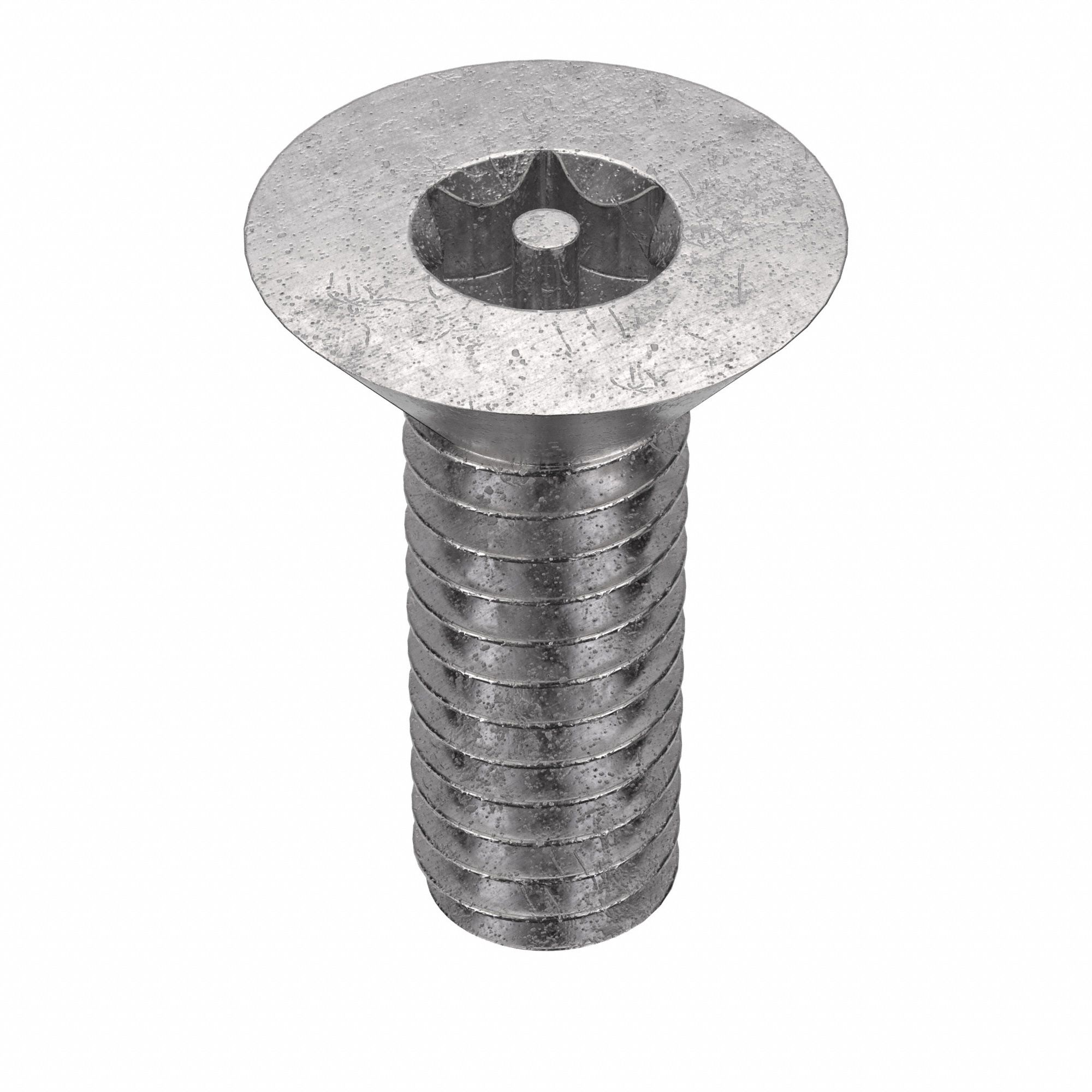 TAMPER RESISTANT SCREW, #8-32 THREAD, &frac12; IN L, 18-8 SS, PLAIN FINISH, FLAT, TORX, 25 PK