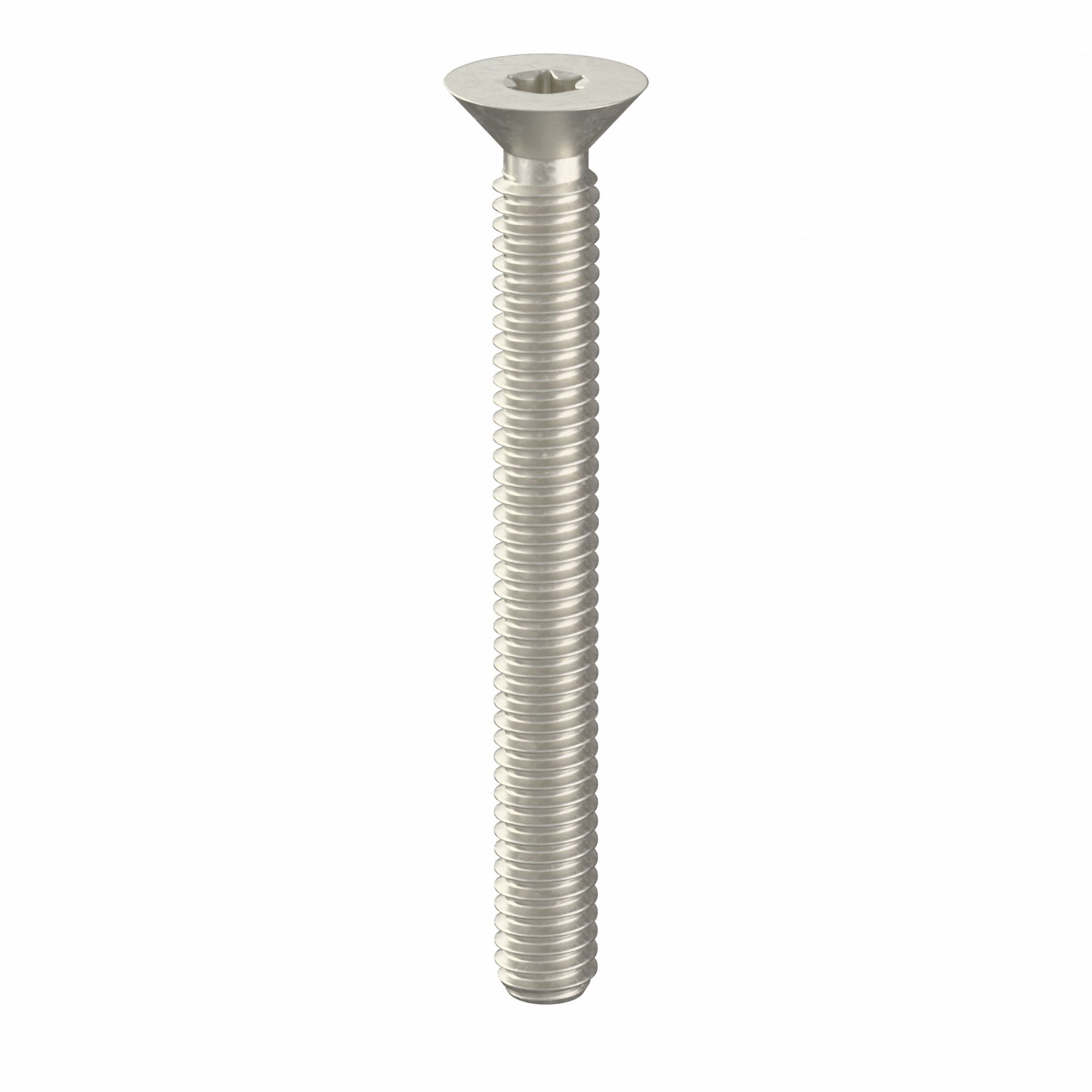 Tamper Resistant Screw: #8-32 Thread Size, 1 1/2 in Lg, Stainless Steel, Plain, Flat, 10 PK