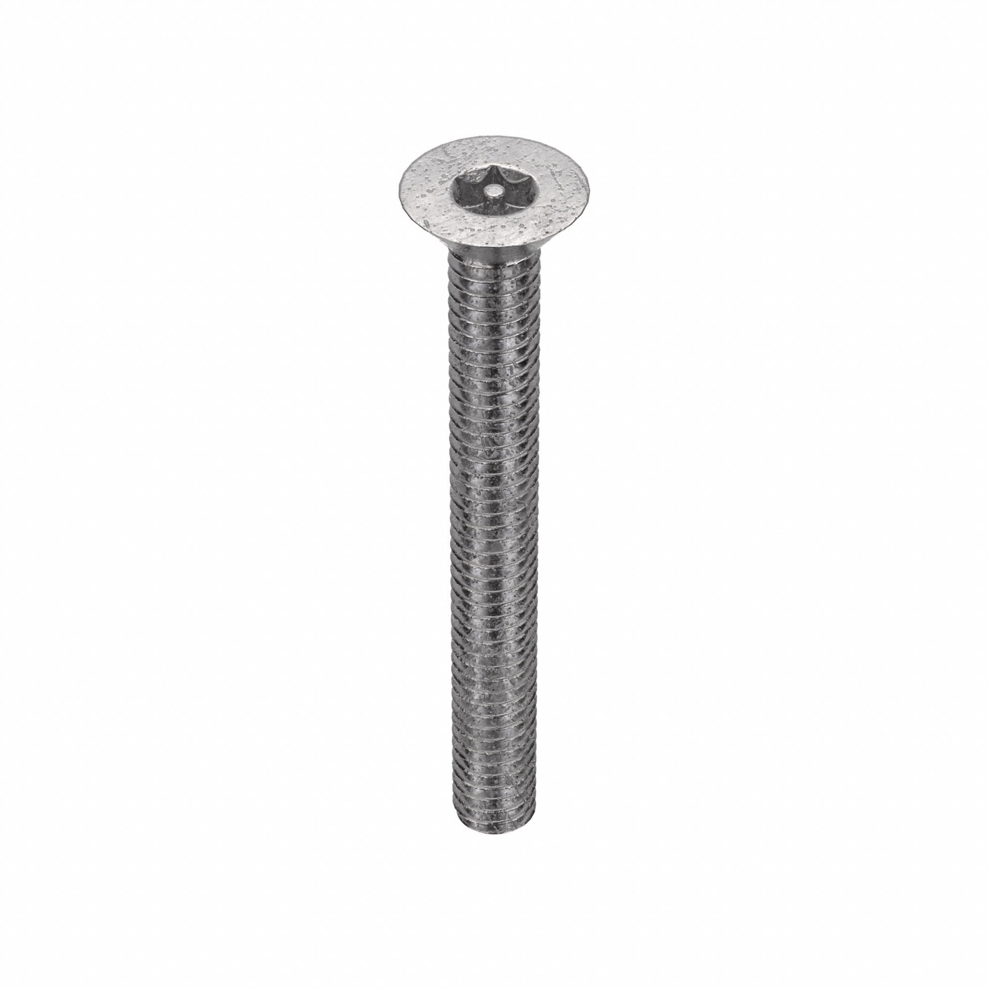 TAMPER RESISTANT SCREW, #8-32 THREAD, 1½ IN L, 18-8 SS, PLAIN FINISH, FLAT, 10 PK