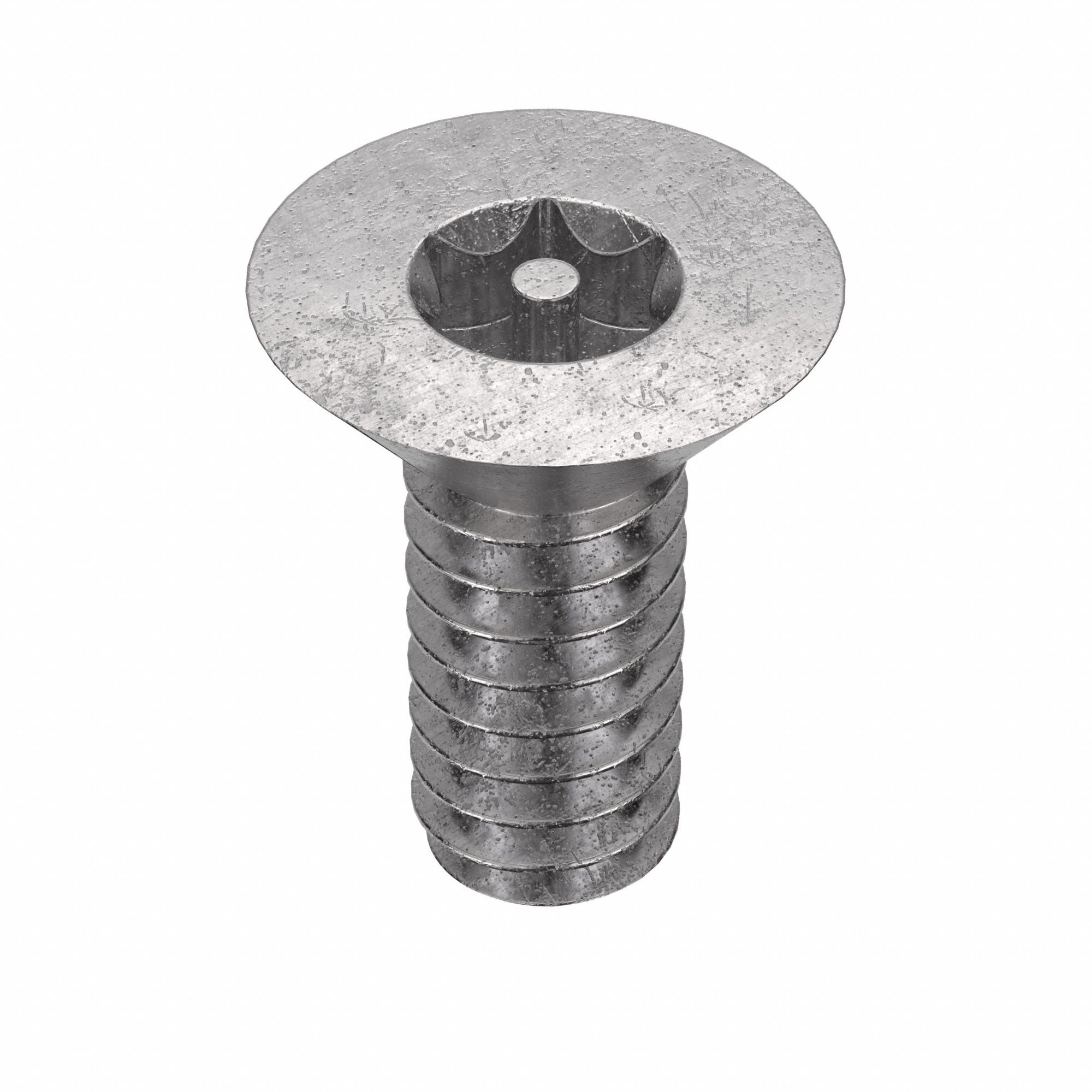 TAMPER RESISTANT SCREW, #10-24 THREAD, &frac12; IN L, 18-8 SS, PLAIN FINISH, FLAT, 25 PK