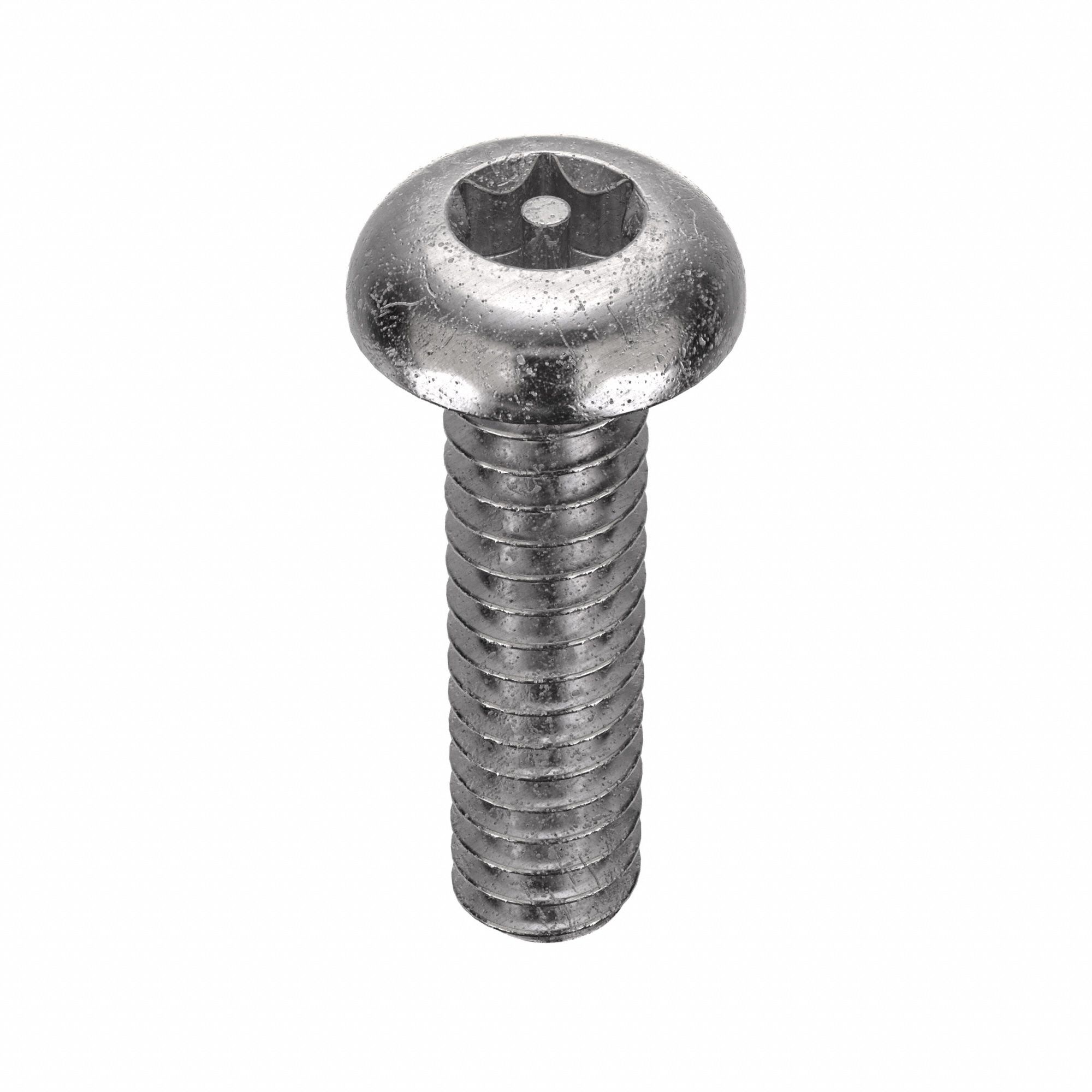 TAMPER RESISTANT SCREW, #10-24 THREAD, &frac34; IN L, 18-8 SS, PLAIN FINISH, BUTTON, 50 PK
