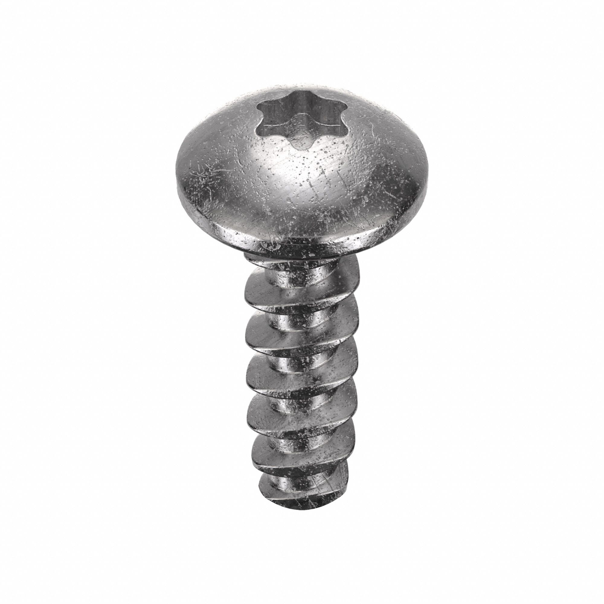 Thread Forming Screw: #4 Size, 3/8 in Lg, Stainless Steel, Plain, Torx Plus®, Pan, 50 PK
