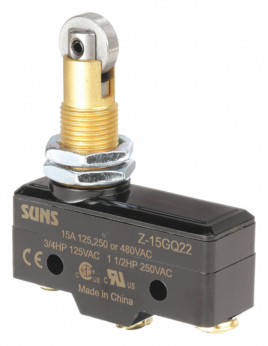 SNAP ACTION SWITCH, ROLLER PLUNGER ACTUATOR, SPDT, SCREW