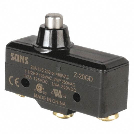 20 A @ 480 V, 1.45 in Ht - Snap Action Switch, Industrial Snap 