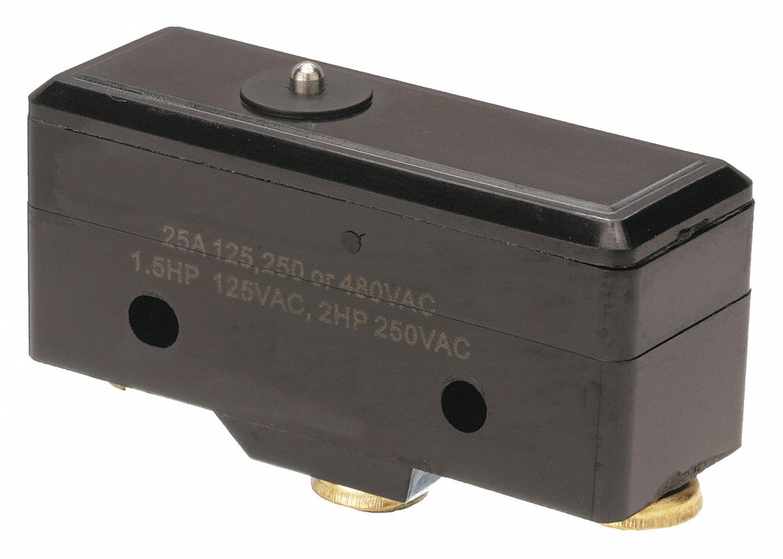 Snap Action Switch: Pin Plunger Actuator, 1NO/1NC, Screw
