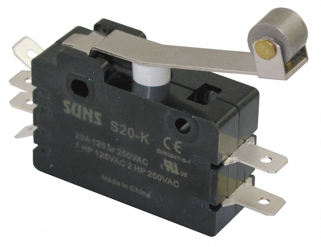 20 A 240 V, 1.12 in Ht Snap Action Switch, Industrial Snap Action