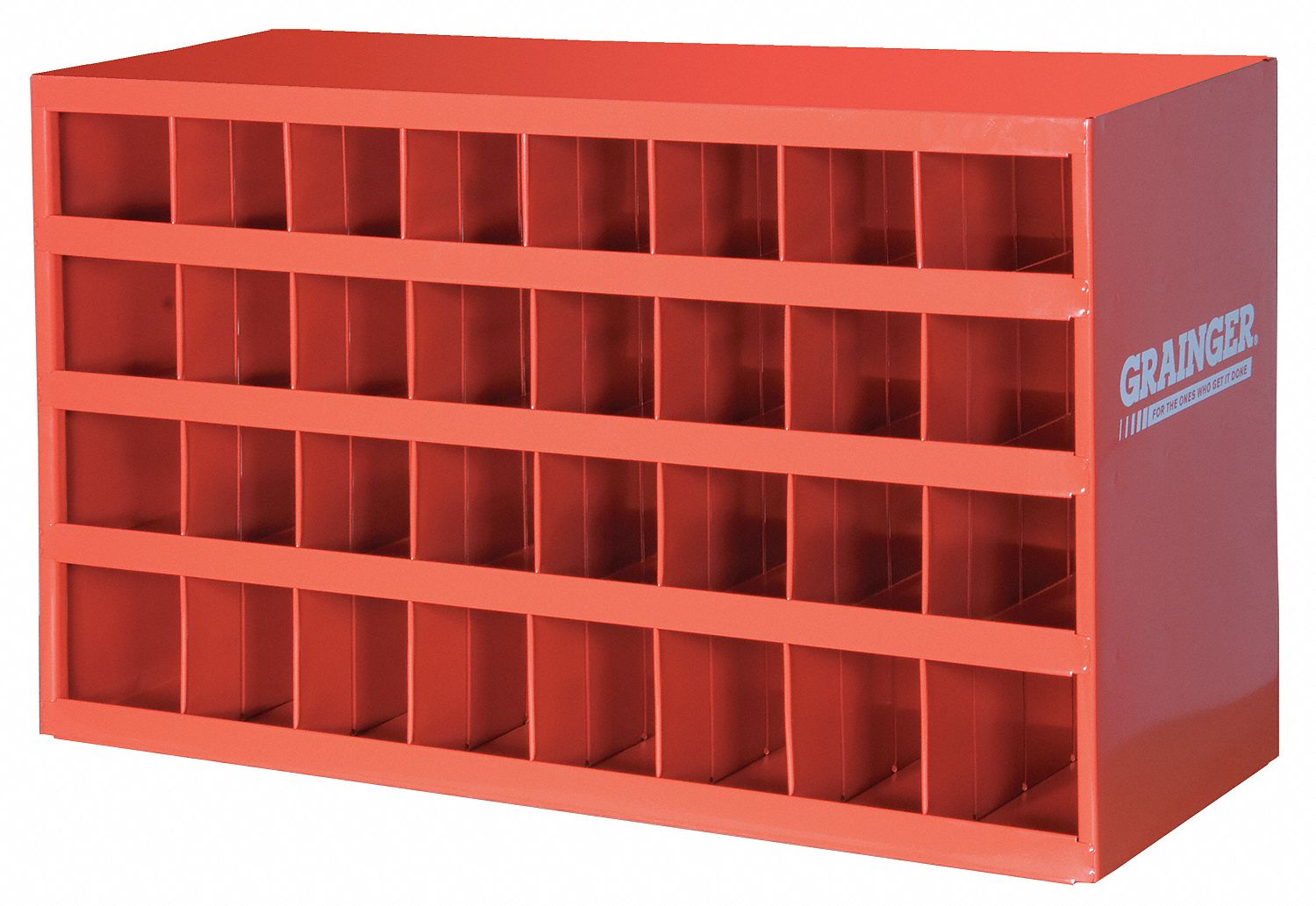 PIGEONHOLE BIN UNIT, 34 IN X 12 IN X 18 IN, 32 COMPARTMENTS, 4 IN X 11⅞ IN X 4½ IN