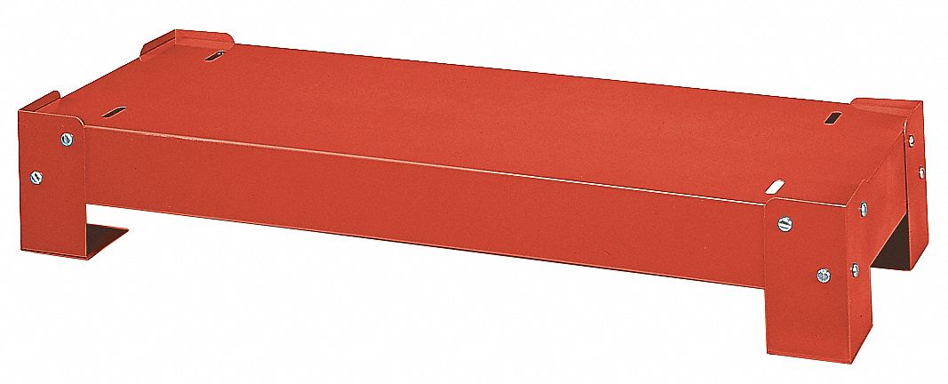 BASE FOR BIN STORAGE UNIT, 33¾ IN OVERALL W, 12½ IN OVERALL D, STEEL, RED