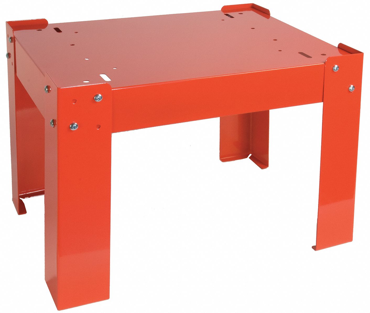 BASE FOR SLIDE RACK CABINET, 20½ IN OVERALL W, 16½ IN OVERALL D, STEEL, RED