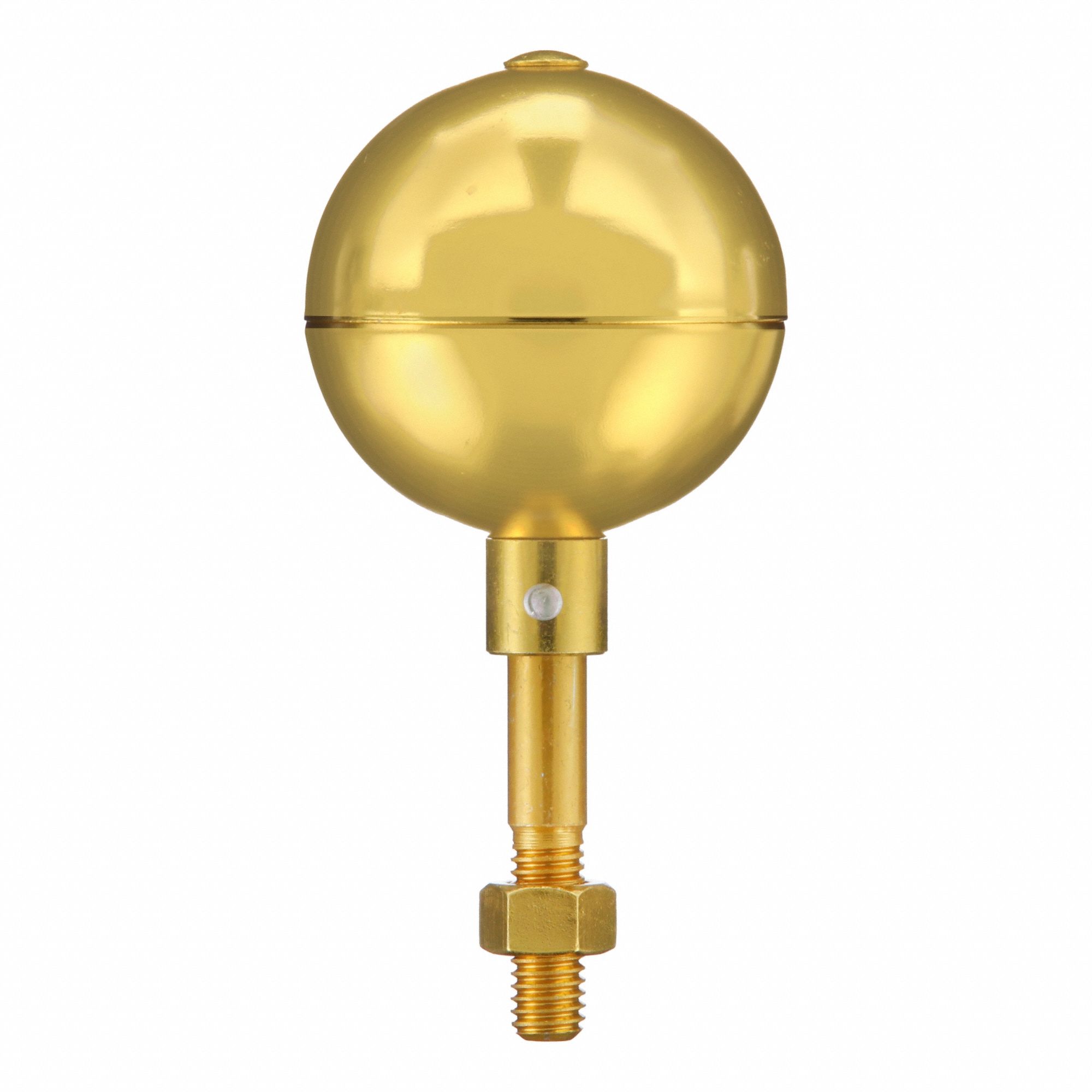 Ball Ornament: Aluminum, 6 in Overall Ht, Gold