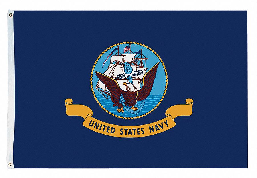 NYLGLO US Navy Armed Forces Flag, 4 ftH x 6 ftW, Indoor, Outdoor