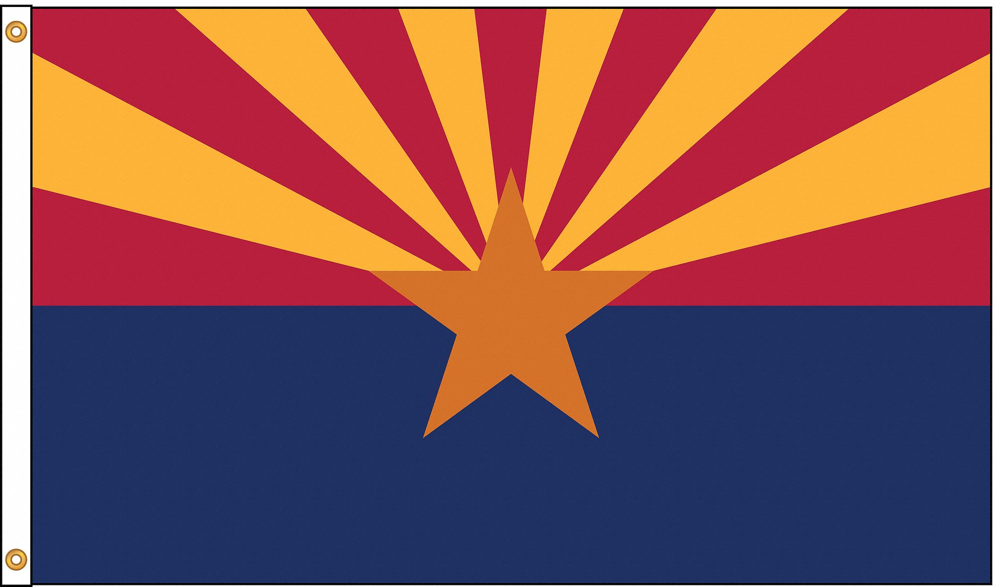 NYLGLO Arizona State Flag, 4 ftH x 6 ftW, Indoor, Outdoor 5JFF1