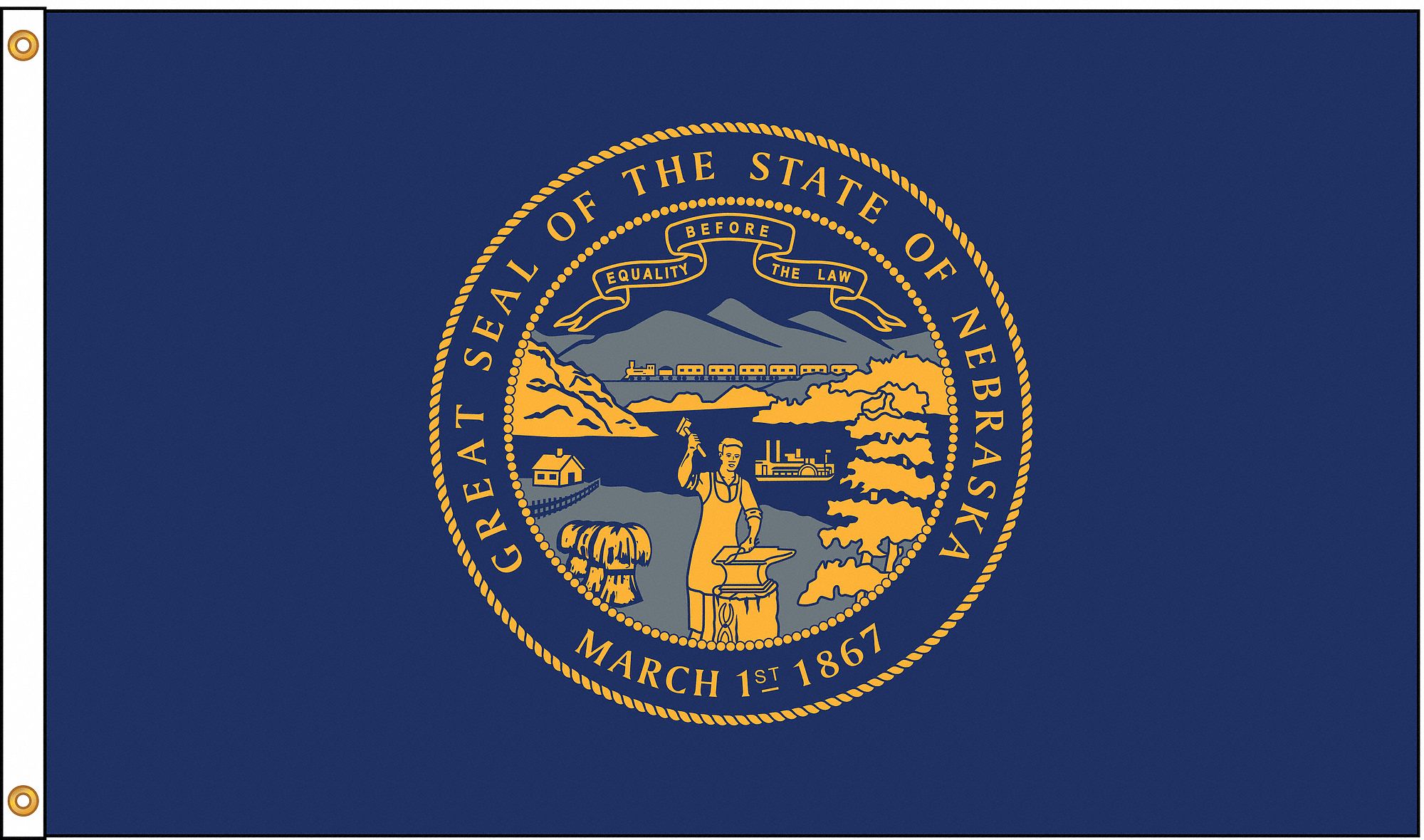 Nebraska State Flag: Nylon, Indoor/Outdoor, 4 ft x 6 ft, State Flags, State