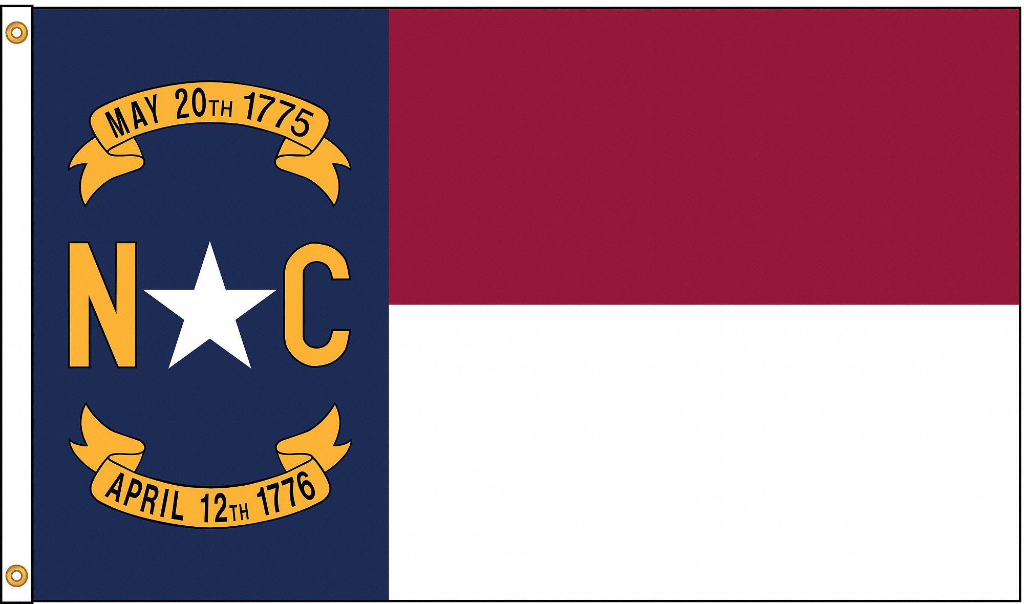 NYLGLO North Carolina State Flag, 4 ftH x 6 ftW, Indoor, Outdoor