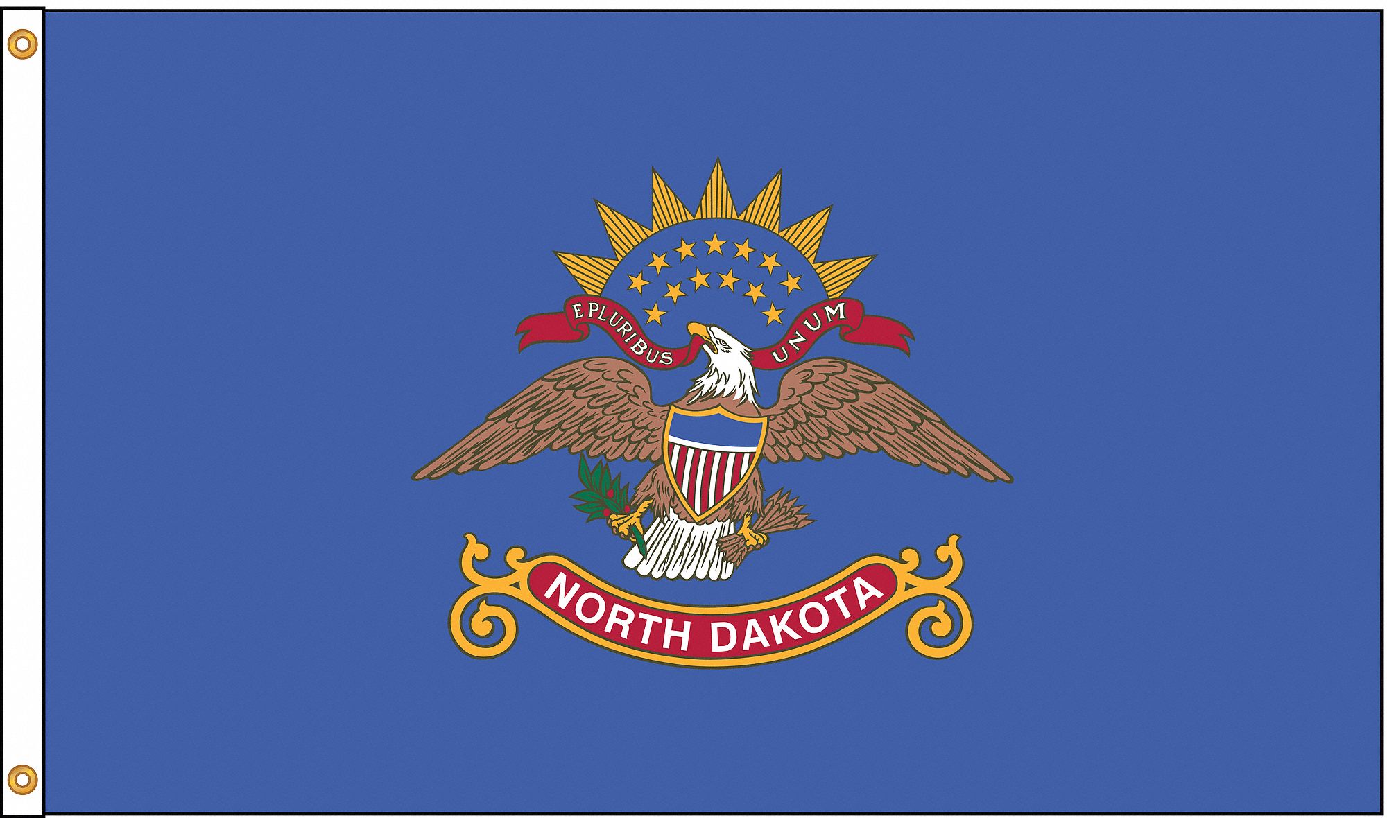 NYLGLO North Dakota State Flag 5 FtH X 8 FtW Indoor Outdoor 5JFN4   5JFN3 AL01