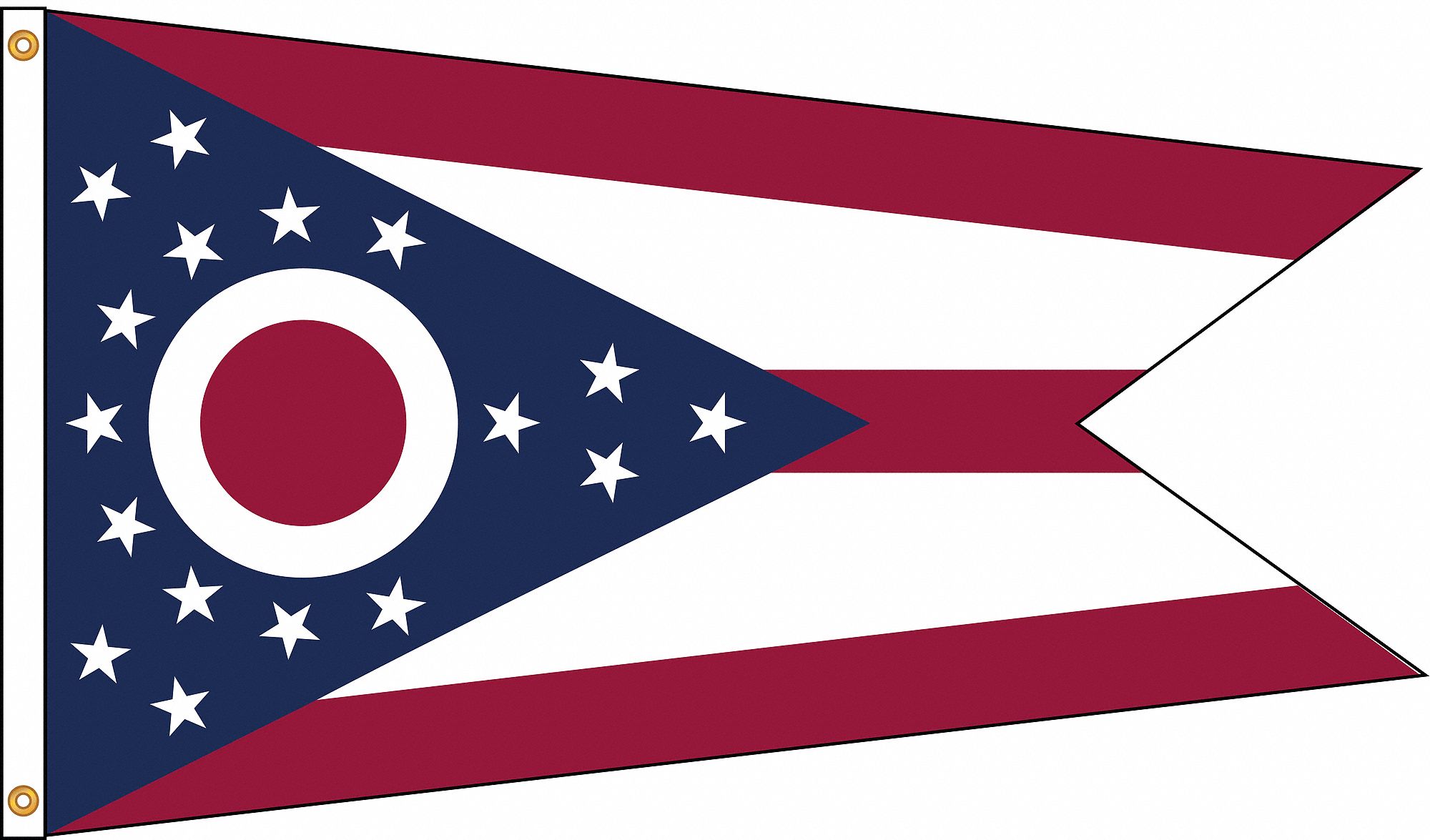 Ohio State Flag: Nylon, Indoor/Outdoor, 4 ft x 6 ft, State Flags, State