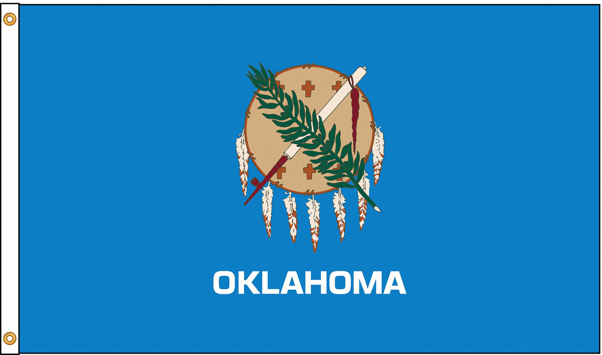 Download NYLGLO Oklahoma State Flag, 4 ft.H x 6 ft.W, Indoor ...