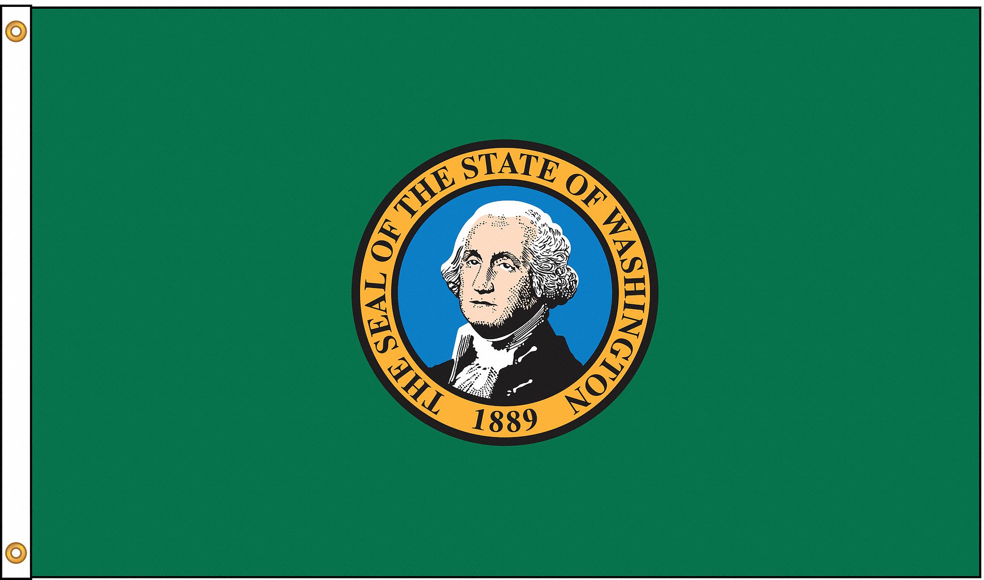 NYLGLO Washington State Flag 4 ftH x 6 ftW Indoor