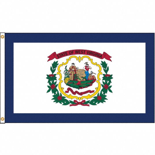 Nylglo West Virginia State Flag 5 Fth X 8 Ftw Indoor Outdoor 5jft2 145880 Grainger