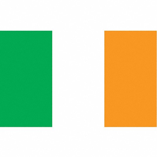 Country Flag: 3 ft Ht, 5 ft Wd, 20 ft Min. Flagpole Ht, Ireland
