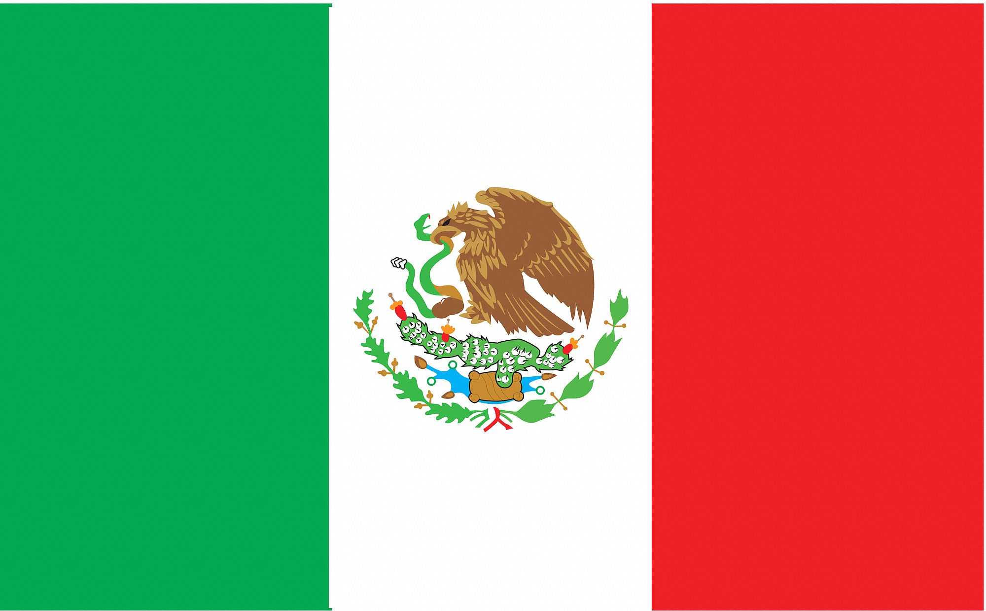 NYLGLO Mexico Country Flag, 3 ft.H x 5 ft.W, Indoor, Outdoor - 5JFX1 ...