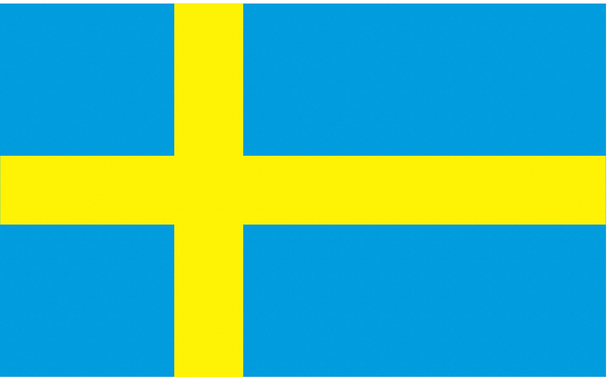 Sweden Flag: Nylon, Indoor/Outdoor, 3 ft x 5 ft, 18 ft Compatible Flagpole Ht - Min