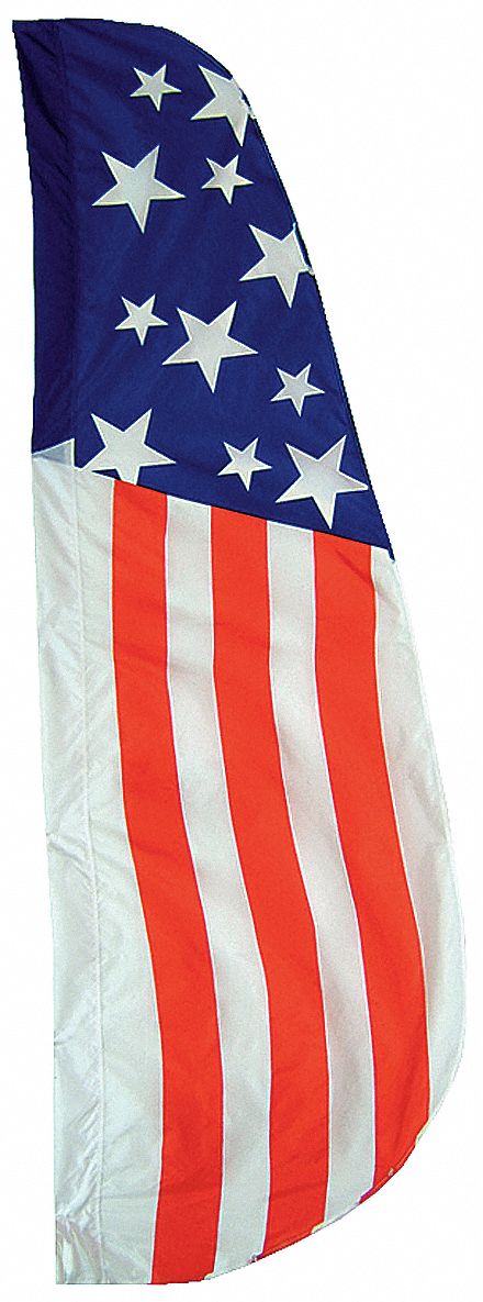 Feather Flag: United States, Indoor/Outdoor, 2 ft Overall Ht, 8 ft Overall Wd, Nylon