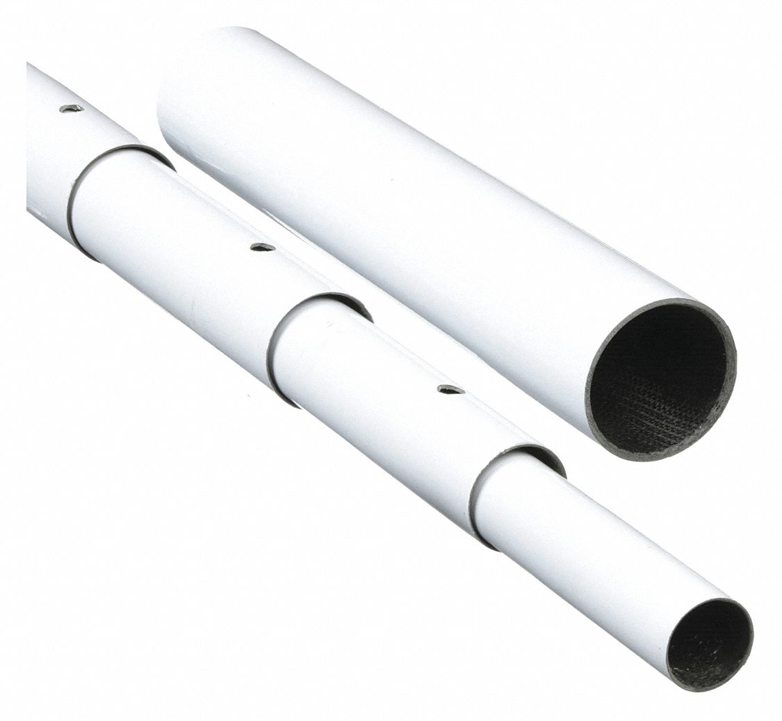 Annin Flagmakers Telescoping Feather Flag Pole, 12 ft. White Fiberglass