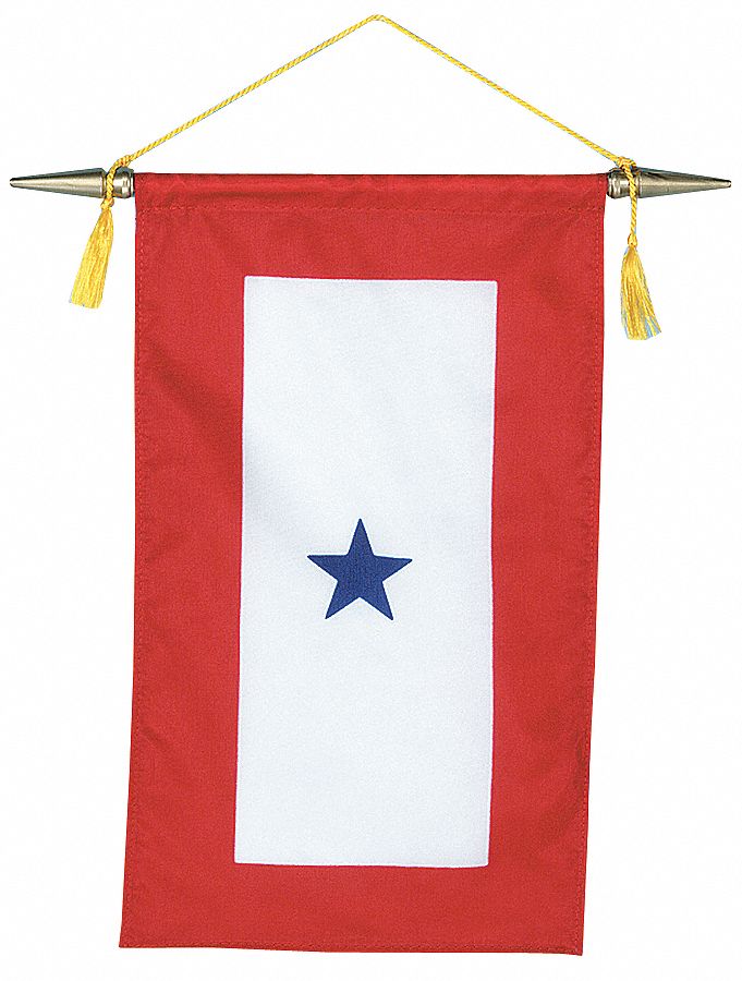 Service Star Banner: Nylon, Indoor, 15 in x 8 in