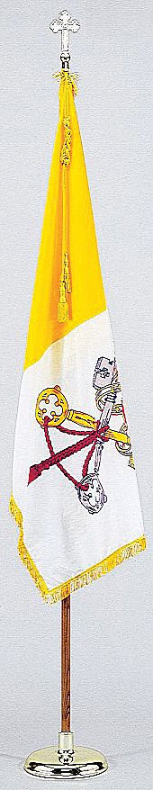 5JGC6 - Papal Flag Set W/base Nylon
