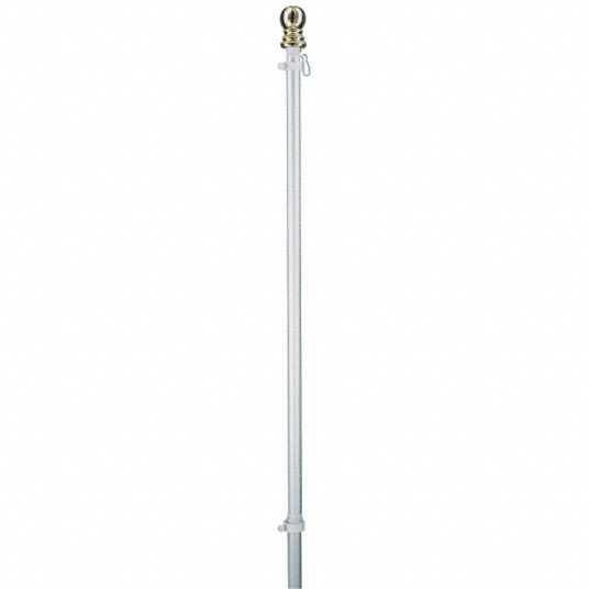 ANNIN FLAGMAKERS, Aluminum, 3 x 5 ft Max. Flag Size, Flag Pole - 5JGC9 ...