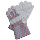 MCR SAFETY 1710L Leather Palm Gloves,L,Gray,PR 