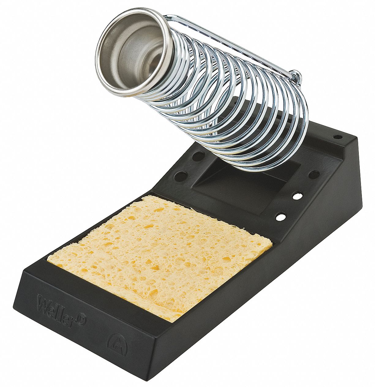 IRON HOLDER, METAL, PLASTIC, STAND WITH SPRING HOLDER AND SPONGE