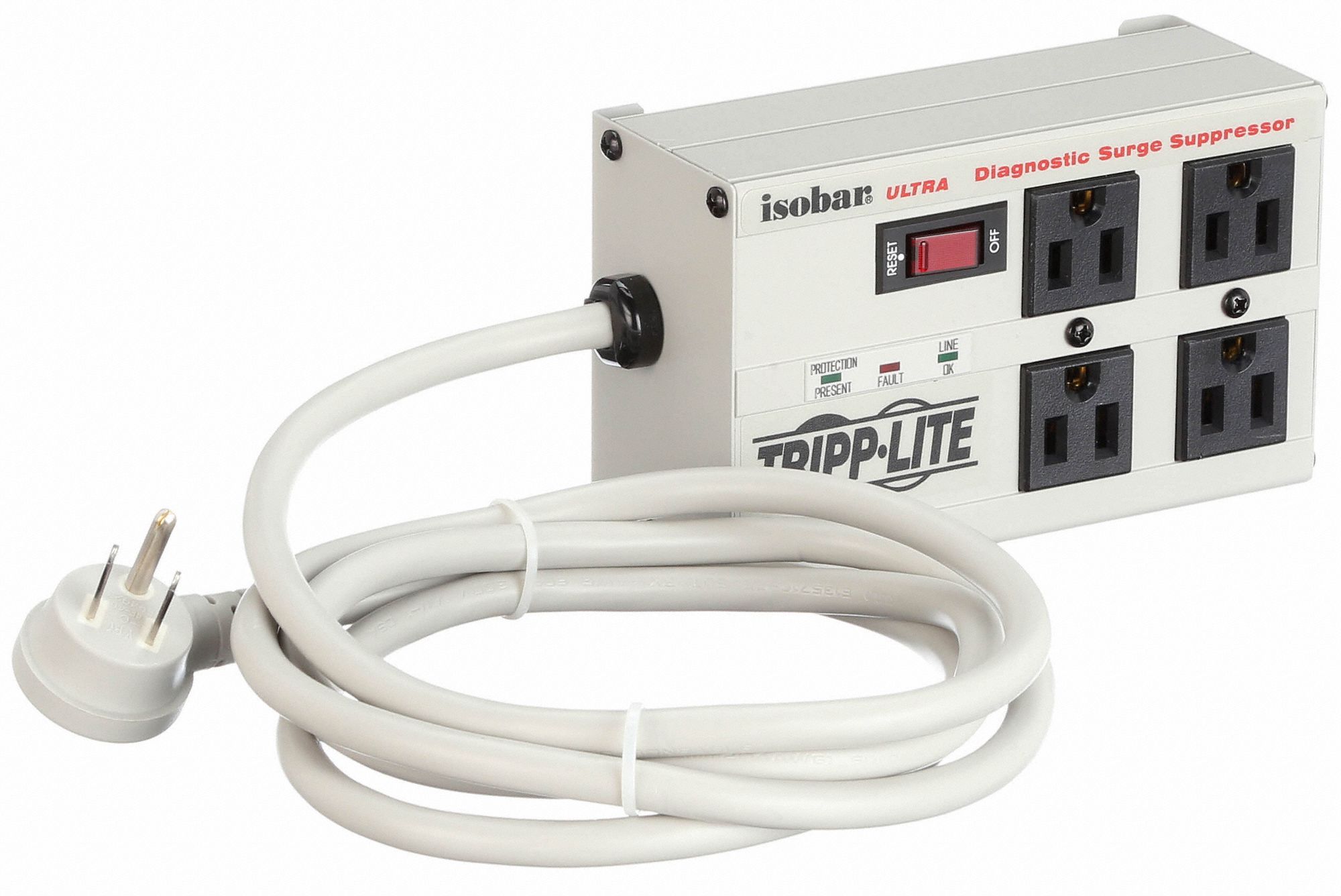 TRIPP LITE Isolated Filter Surge Protector Outlet Strip 4 Outlets