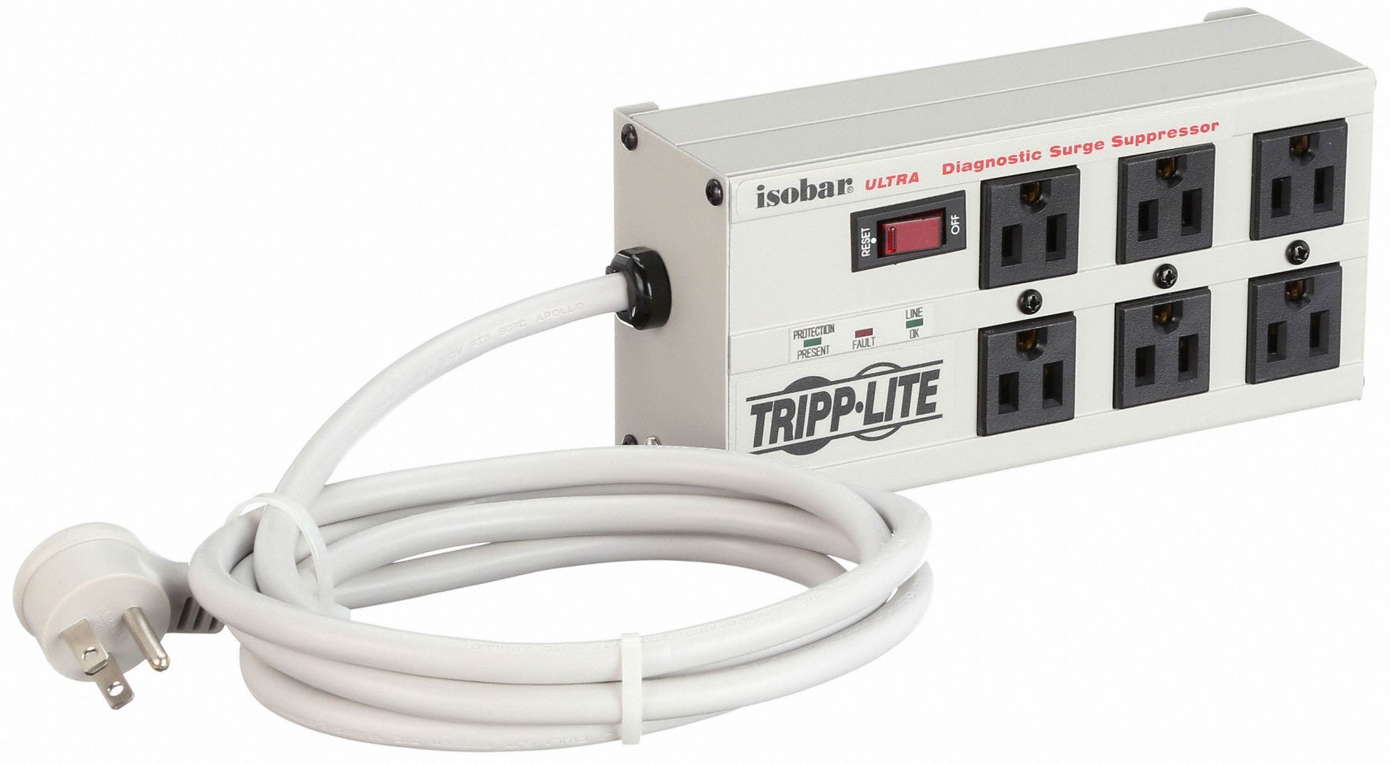TRIPP LITE Isolated Filter Surge Protector Outlet Strip 6 Outlets