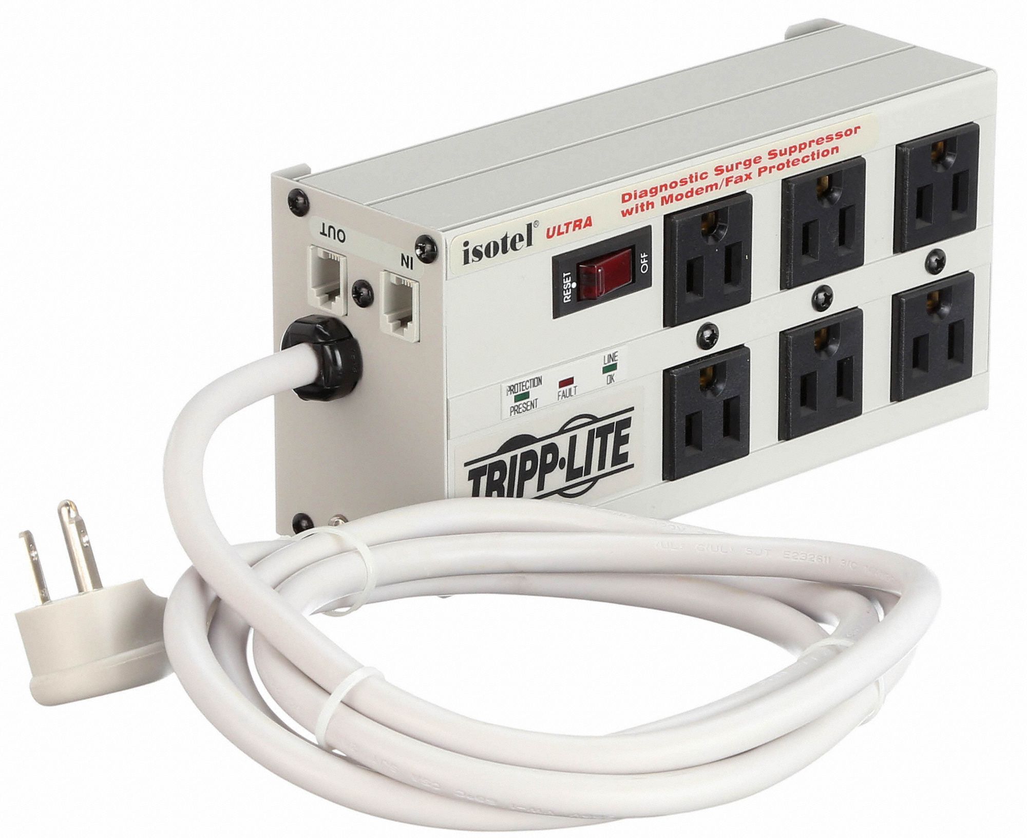 TRIPP LITE Isolated Filter Surge Protector 6 Outlets, NEMA 5
