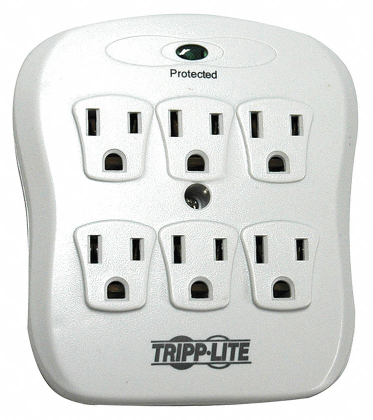 POWER FIRST Adaptador de Enchufe,Blanco,1 Salida - Adaptadores de Enchufes  - 52NY47