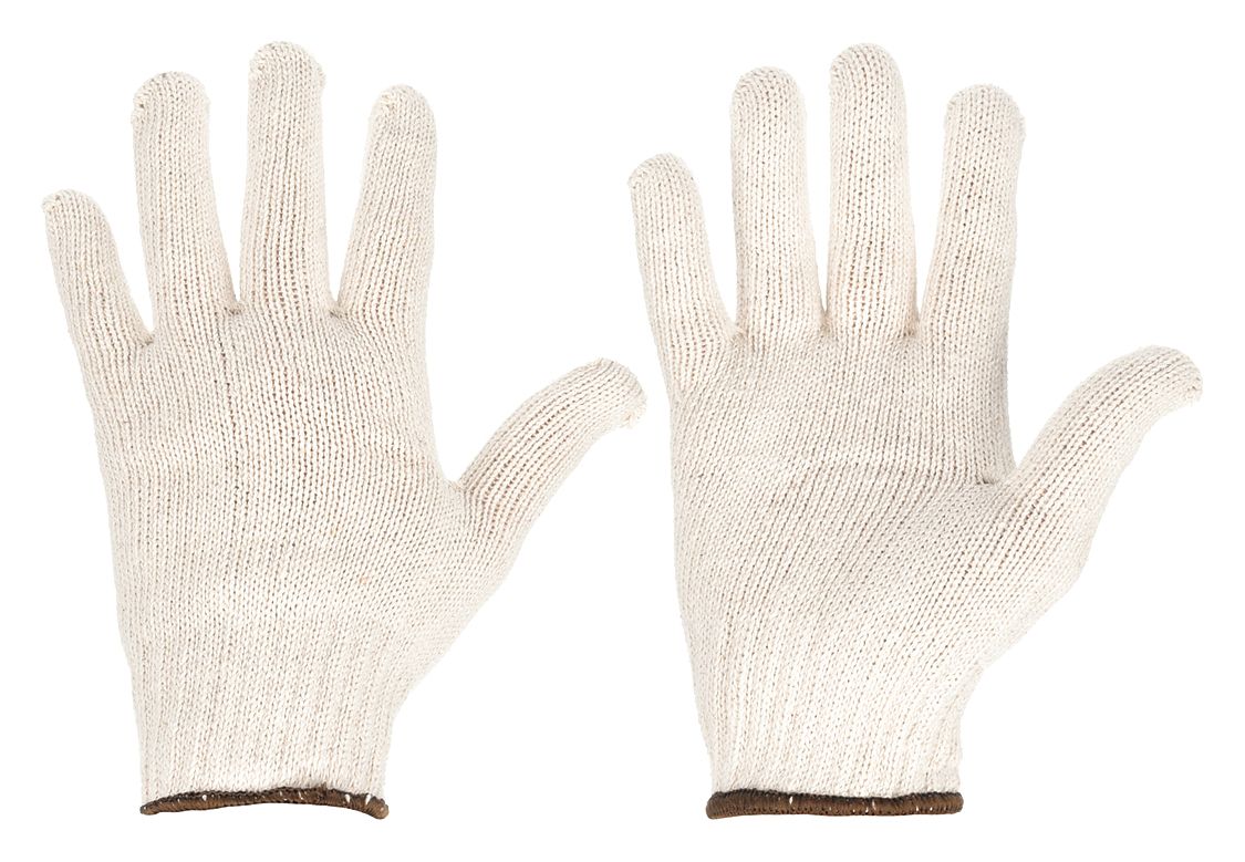 HEAVYWEIGHT KNIT GLOVES, L (9), UNCOATED, COTTON, 7 GA, FULL FINGER, KNIT CUFF